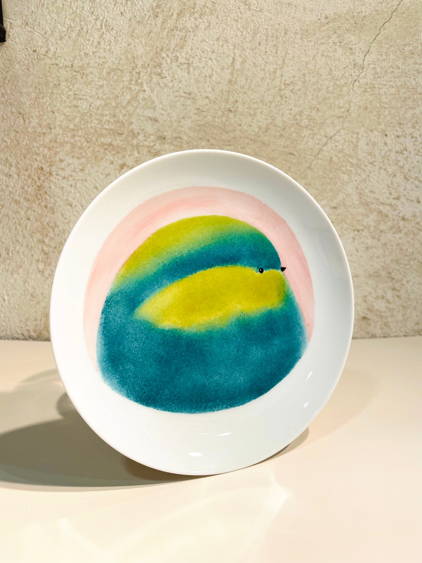 Assiette Oiseau Emeraude et Vert