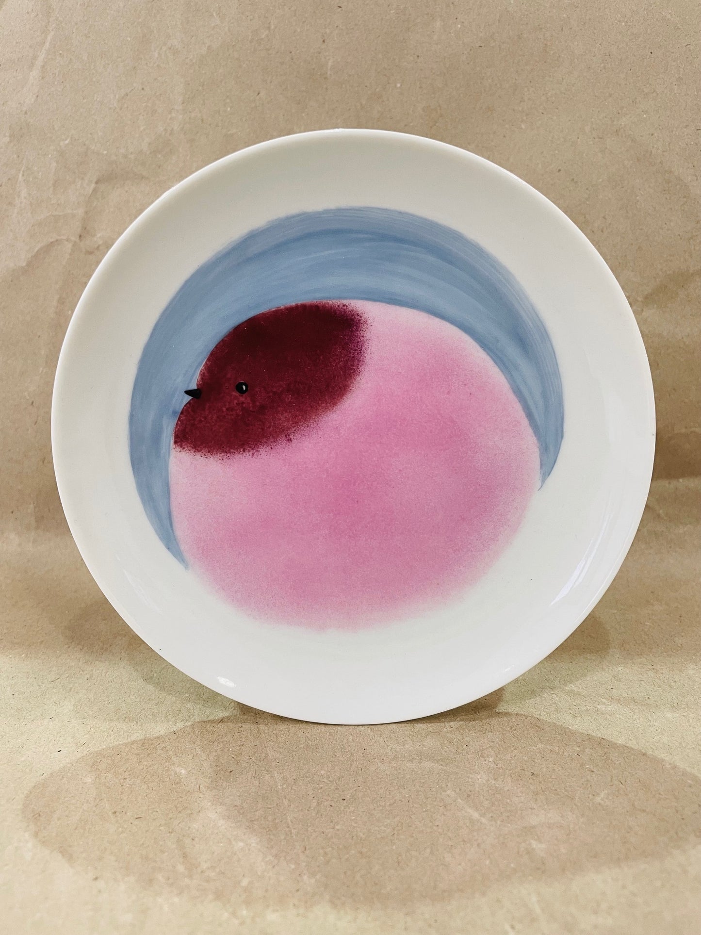 Assiette Oiseau Rose