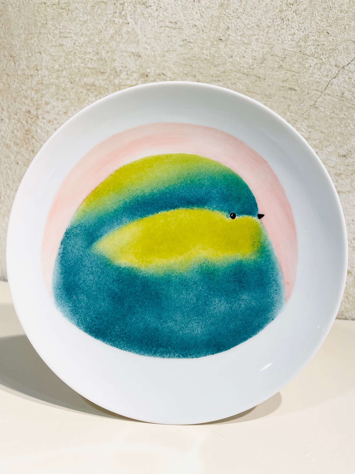 Assiette Oiseau Emeraude et Vert